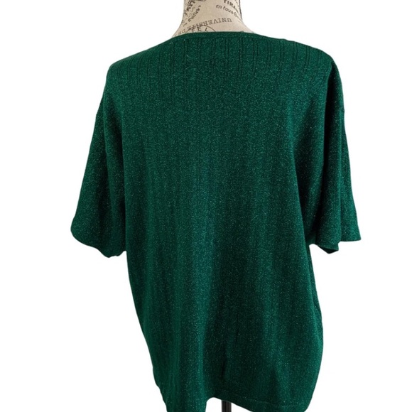 c. b. Collections women’s 3X glittery green blouse - Picture 8 of 11